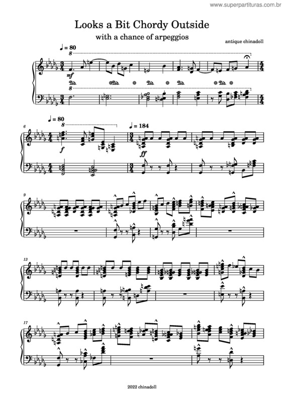 Partitura da música Chordy Outside With A Chance Of Arpeggios