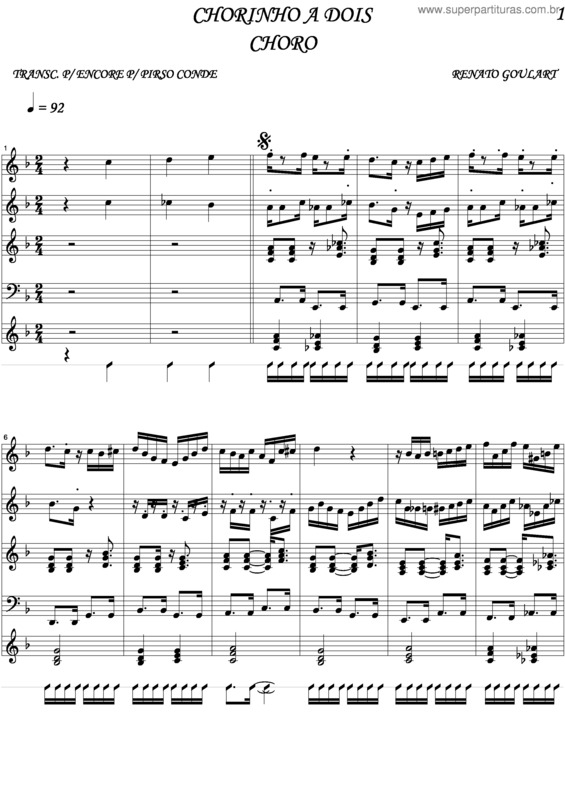 Partitura da música Chorinho A Dois v.2