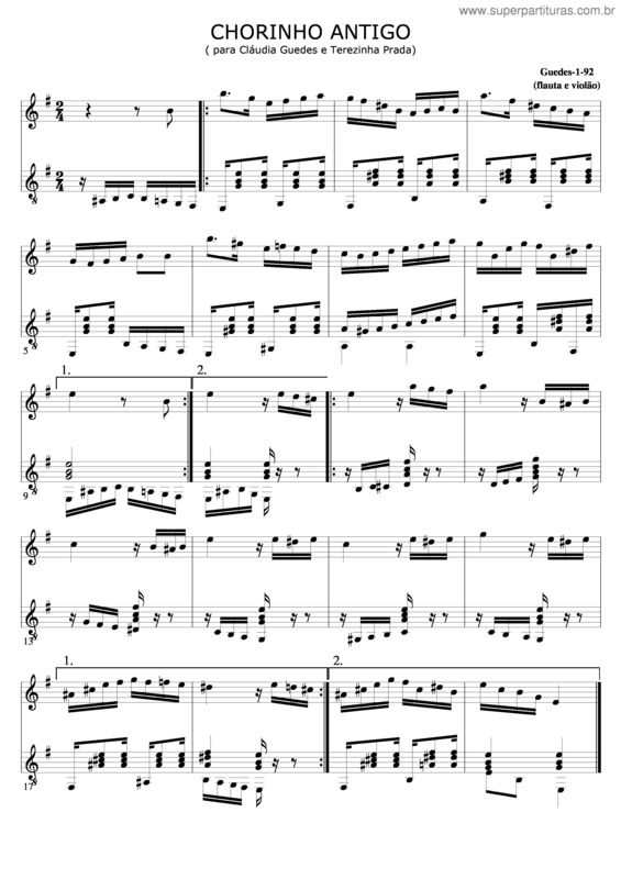 Partitura da música Chorinho Antigo v.3