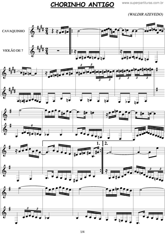 Partitura da música Chorinho Antigo v.4