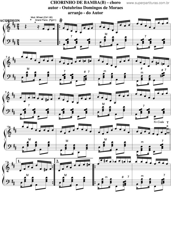 Partitura da música Chorinho De Bamba v.3