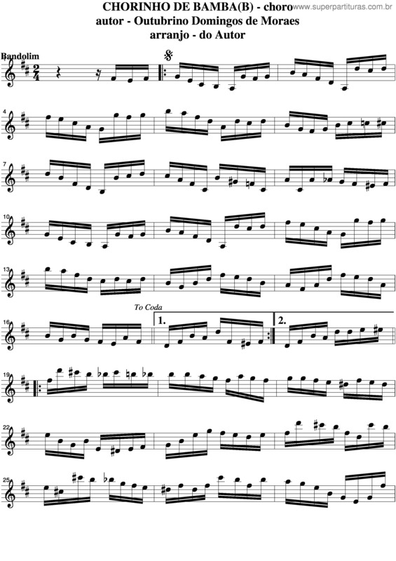 Partitura da música Chorinho De Bamba v.4