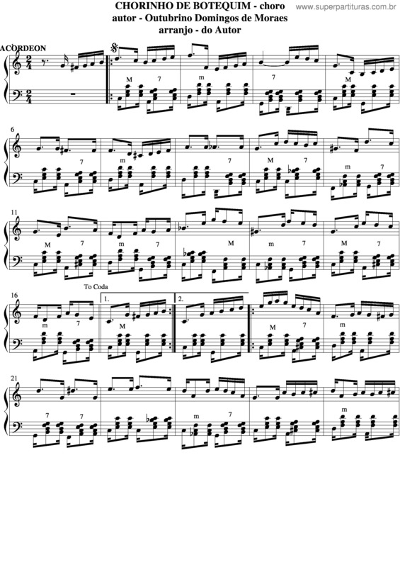 Partitura da música Chorinho De Botequim v.3