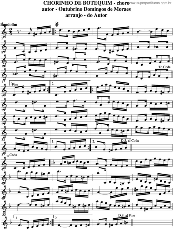 Partitura da música Chorinho De Botequim v.4