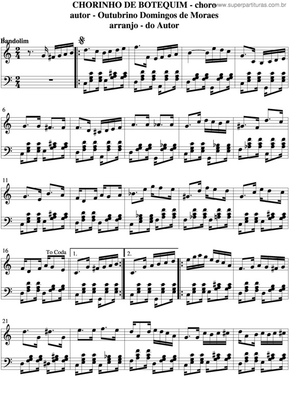 Partitura da música Chorinho De Botequim v.5