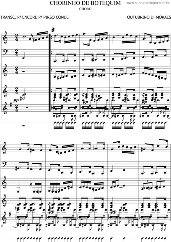 Partitura da música Chorinho De Botequim