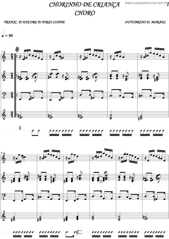 Partitura da música Chorinho De Criança v.3