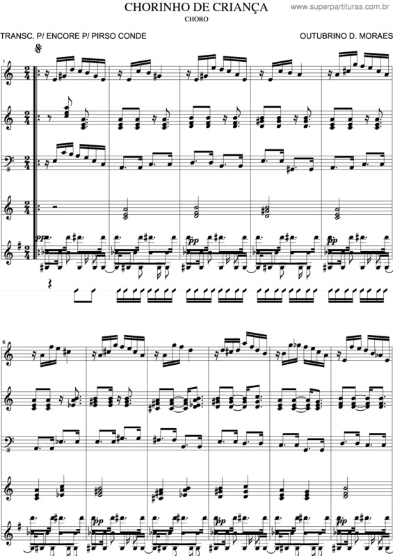 Partitura da música Chorinho De Criança