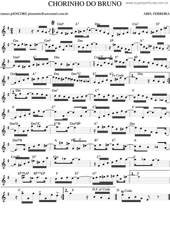 Partitura da música Chorinho Do Bruno v.2