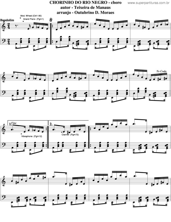 Partitura da música Chorinho Do Rio Negro v.7