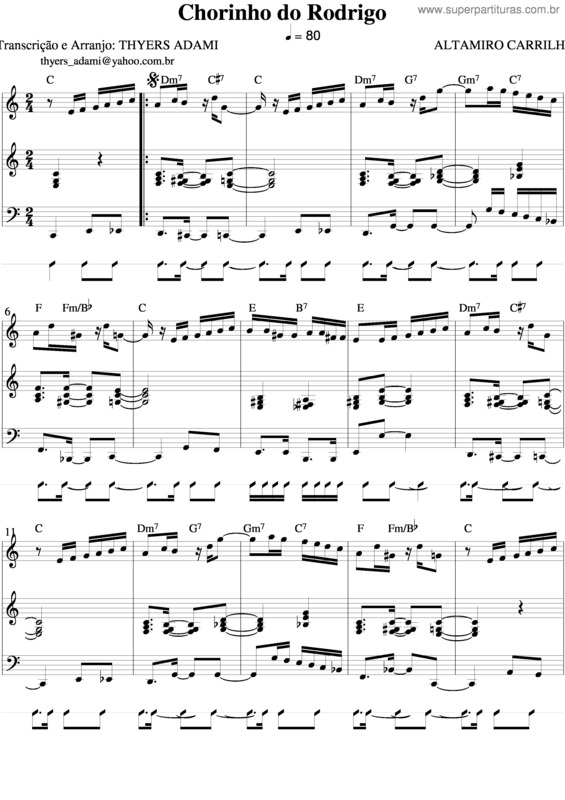 Partitura da música Chorinho Do Rodrigo v.2