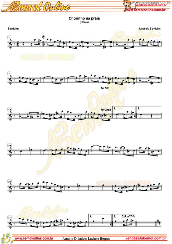 Partitura da música Chorinho Na Praia v.4