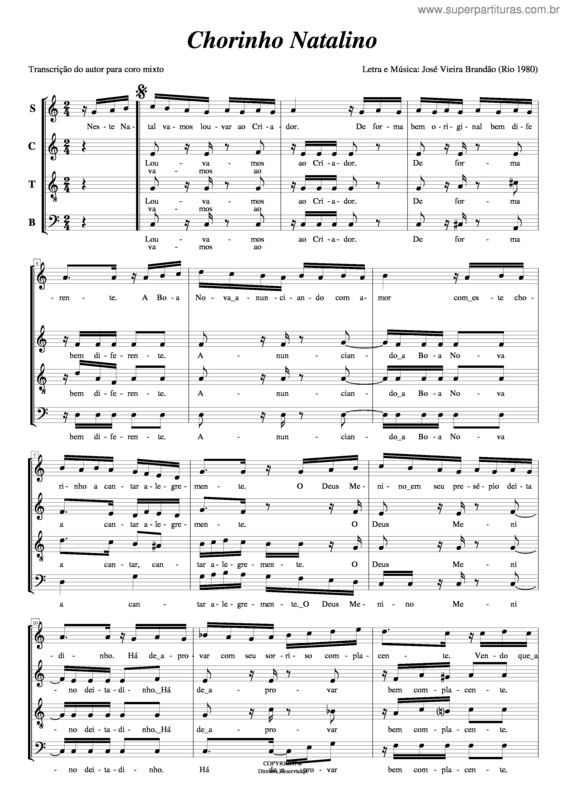 Partitura da música Chorinho Natalino v.3