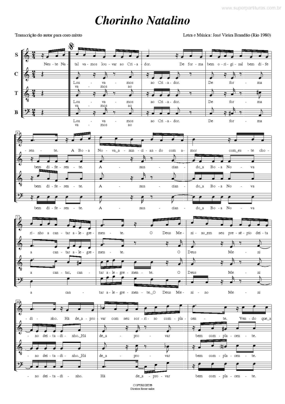 Partitura da música Chorinho Natalino