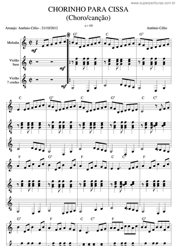 Partitura da música Chorinho Para Cissa v.2