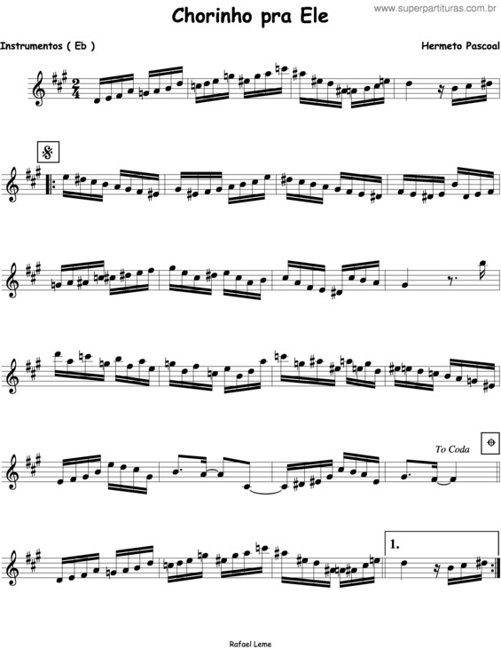 Partitura da música Chorinho Pra Ele v.2