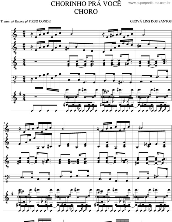 Partitura da música Chorinho Prá Você v.2