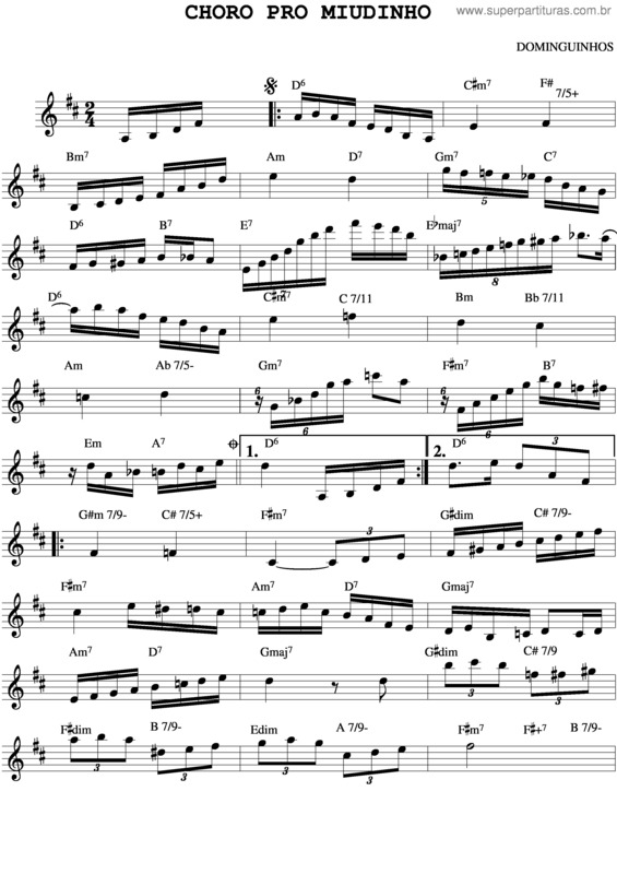 Partitura da música Chorinho Pro Mudinho