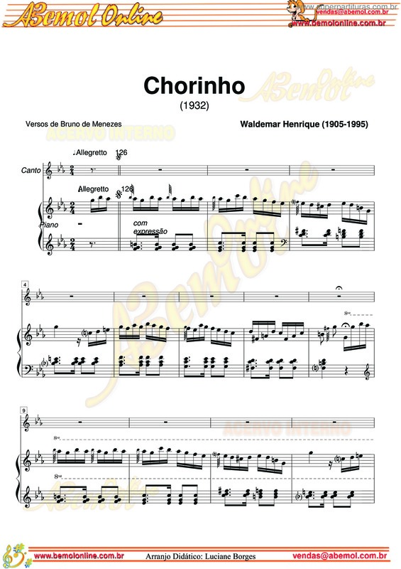 Partitura da música Chorinho v.10