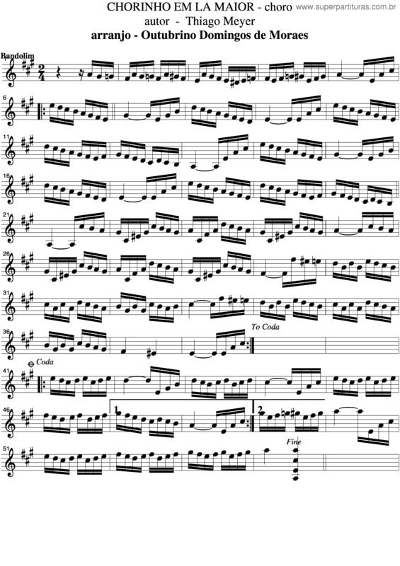 Partitura da música Chorinho v.4