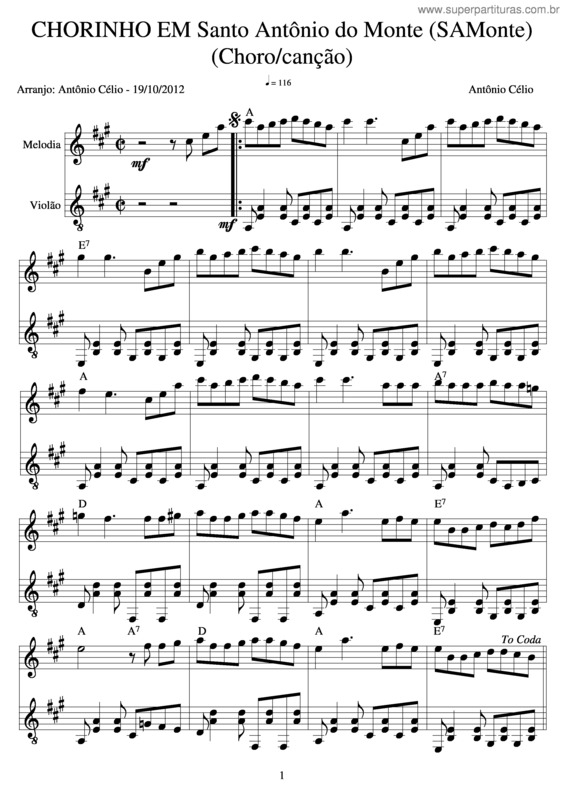 Partitura da música Chorinho v.6