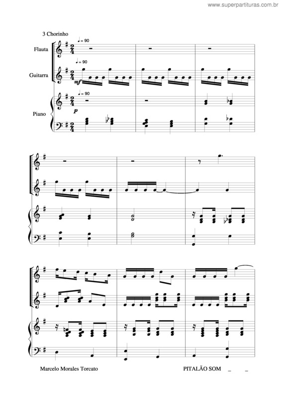 Partitura da música Chorinho