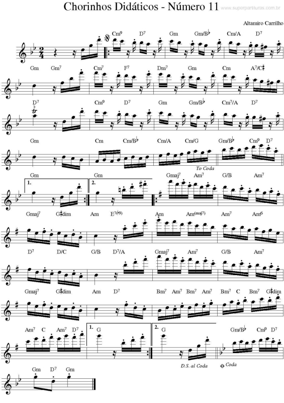 Partitura da música Chorinhos Didáticos 11