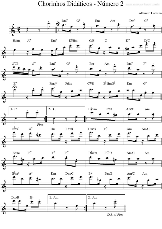 Partitura da música Chorinhos Didáticos 2