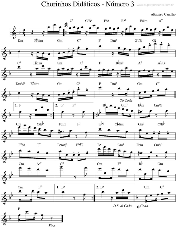 Partitura da música Chorinhos Didáticos 3