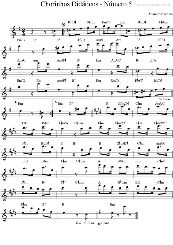 Partitura da música Chorinhos Didáticos 5