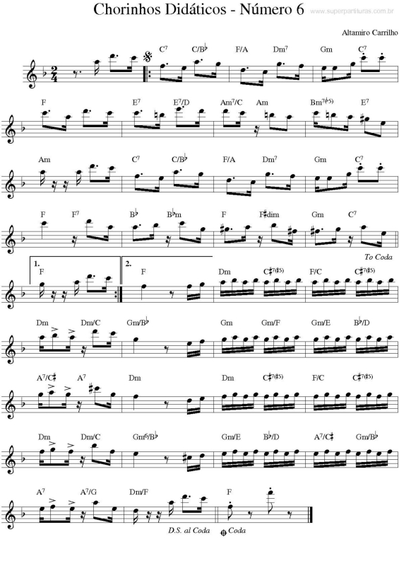 Partitura da música Chorinhos Didáticos 6