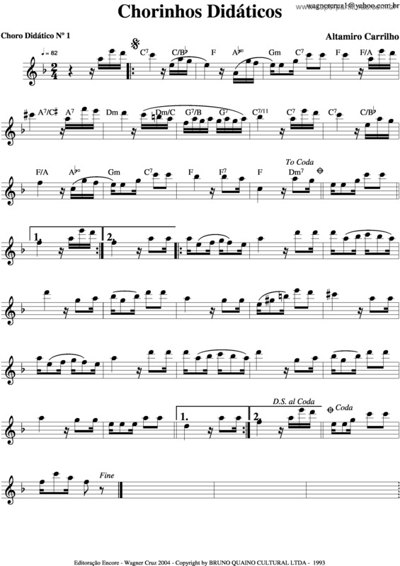 Partitura da música Chorinhos Didáticos