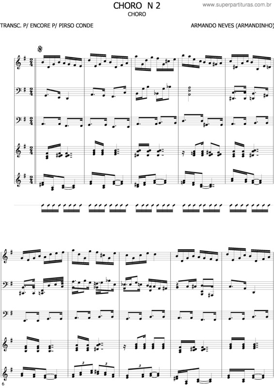 Partitura da música Choro 