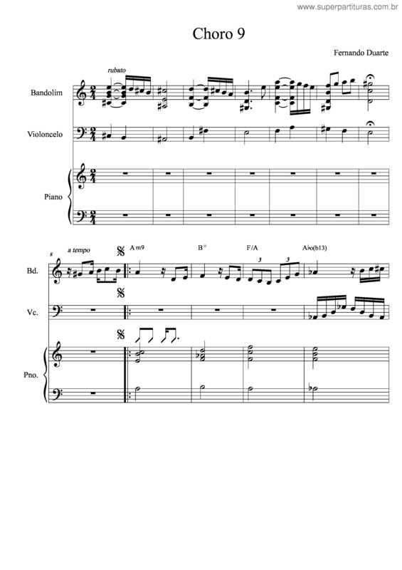 Partitura da música Choro 9