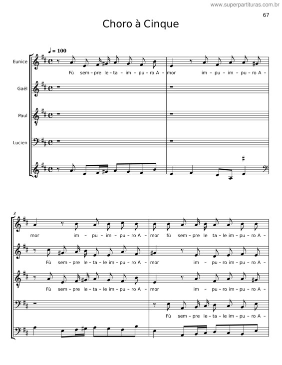 Partitura da música Choro À Cinque
