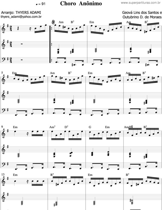 Partitura da música Choro Anônimo v.4