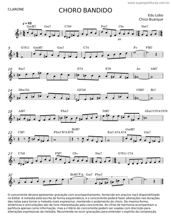 Partitura da música Choro Bandido v.4