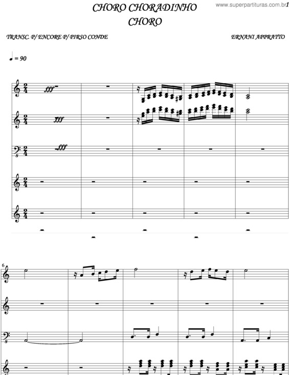 Partitura da música Choro Choradinho