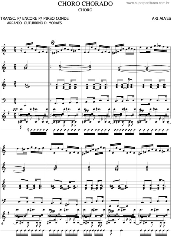 Partitura da música Choro Chorado v.2