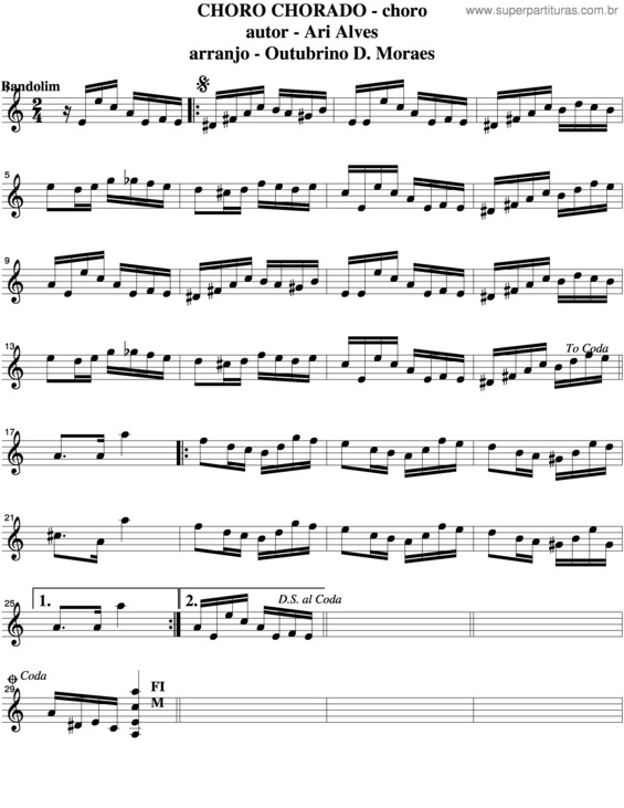 Partitura da música Choro Chorado v.4