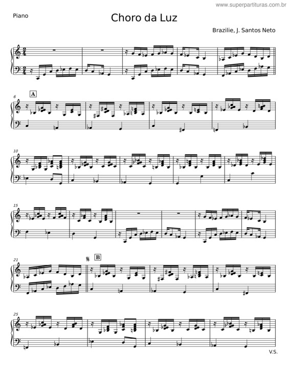 Partitura da música Choro Da Luz