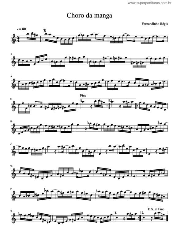 Partitura da música Choro Da Manga