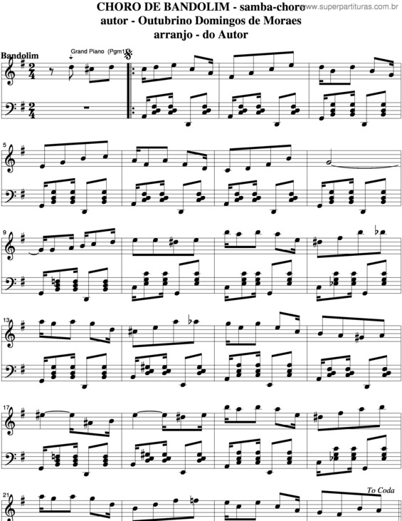 Partitura da música Choro De Bandolim v.5
