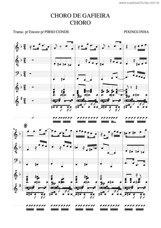 Partitura da música Choro De Gafieira v.2