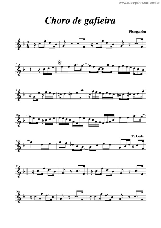 Partitura da música Choro De Gafieira