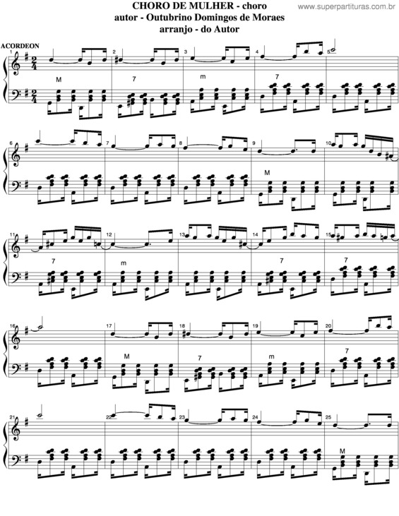 Partitura da música Choro De Mulher v.4