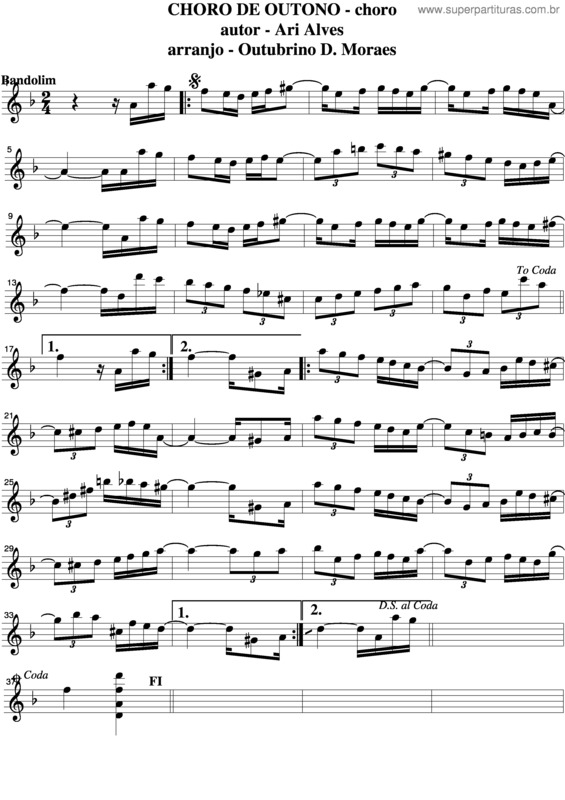 Partitura da música Choro De Outono v.2