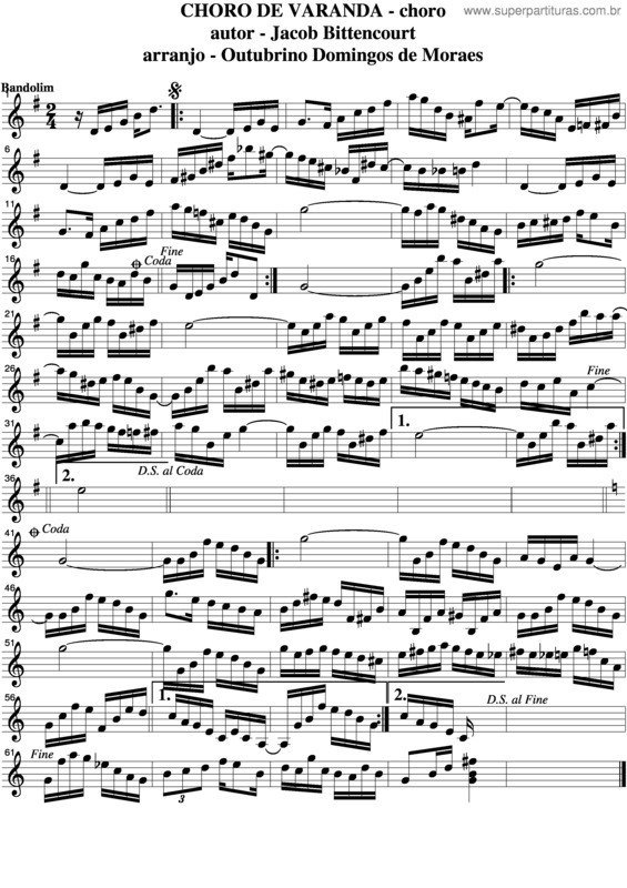 Partitura da música Choro De Varanda v.2