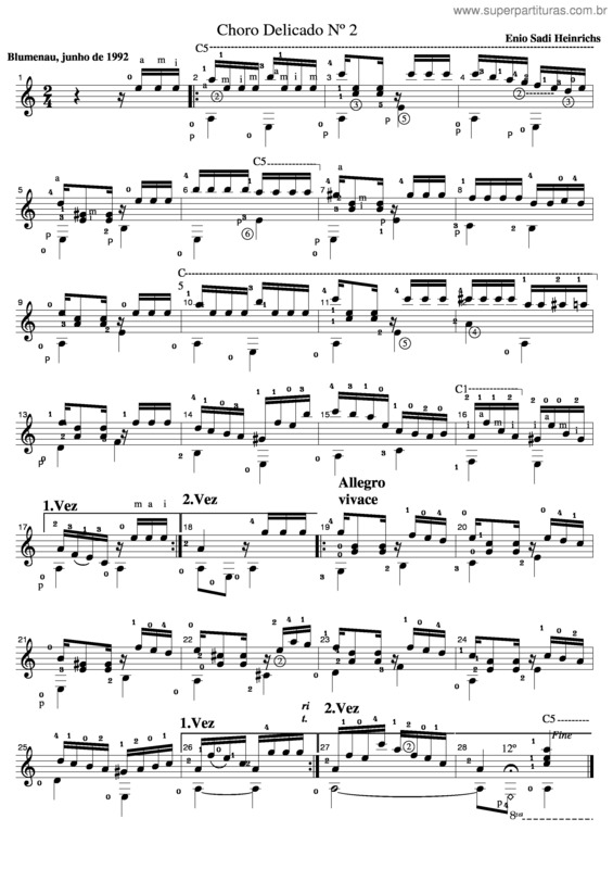 Partitura da música Choro Delicado v.2