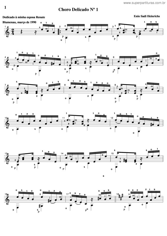 Partitura da música Choro Delicado